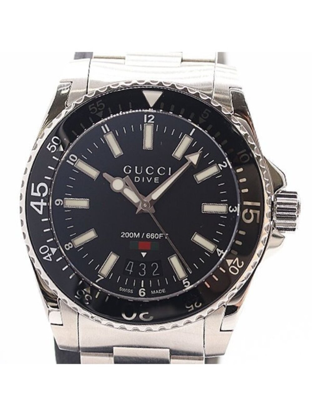 Gucci Dive 136.3 Sherry Line Date Black Dial Watch